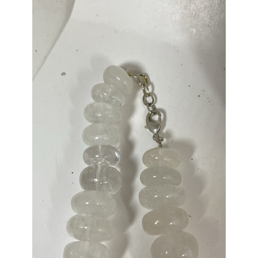 Natural White Moonstone Beaded Necklace - Picture 6 of 8